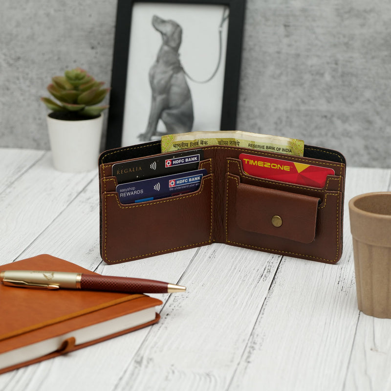 Personalized Mens Wallet - Brown