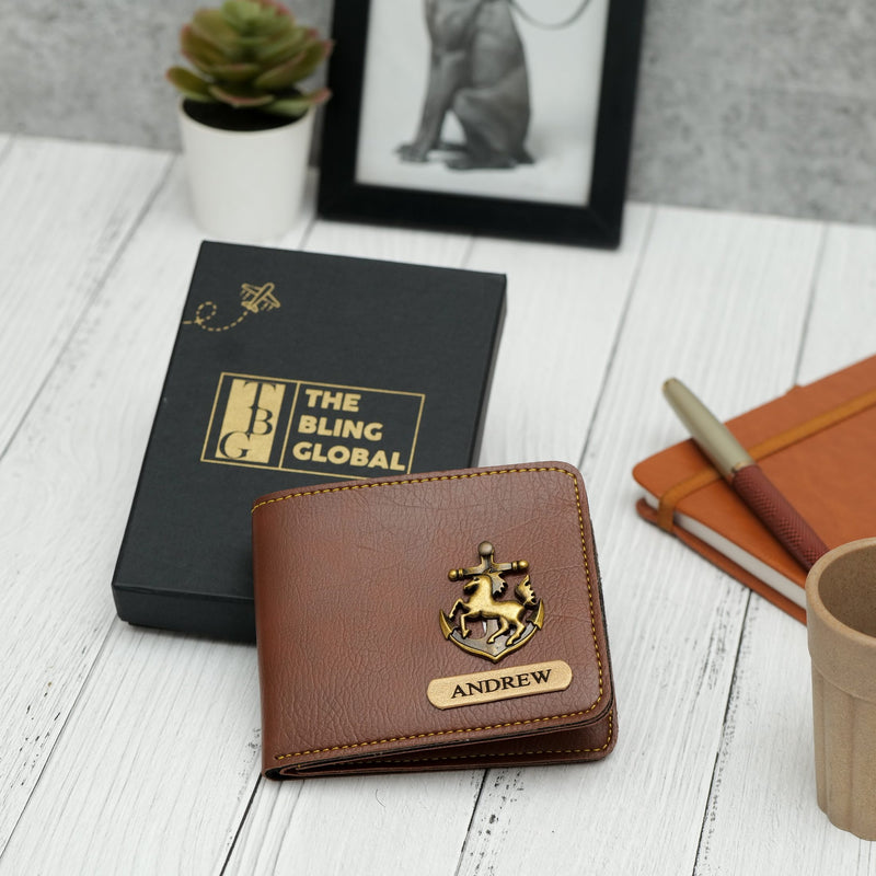 Personalized Mens Wallet - Brown