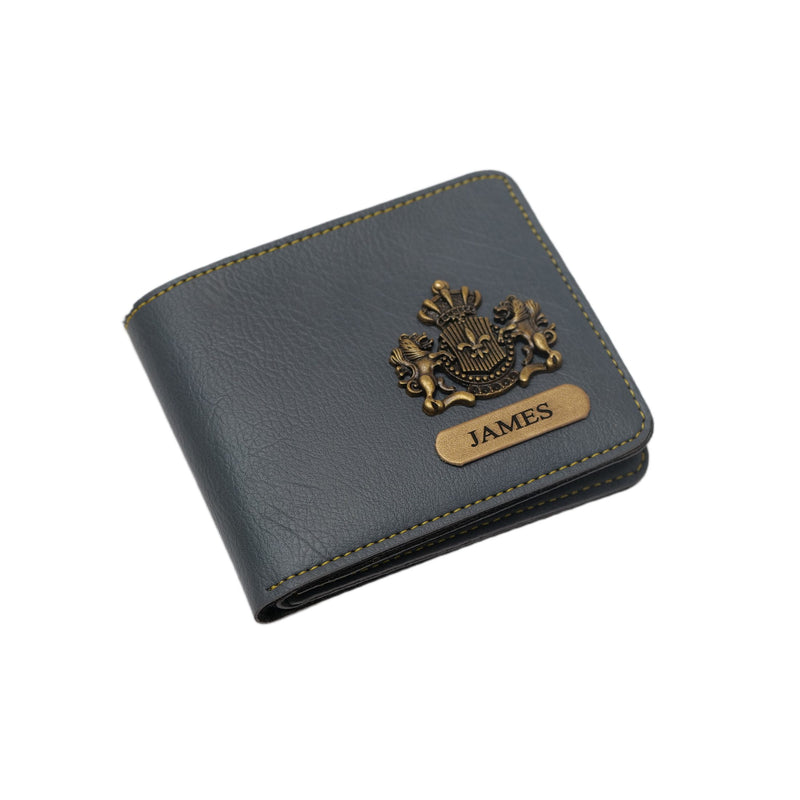 Personalized Mens Wallet - Gray