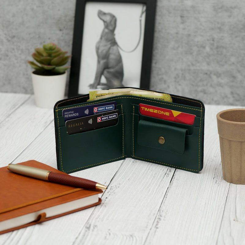 Personalized Mens Wallet - Green