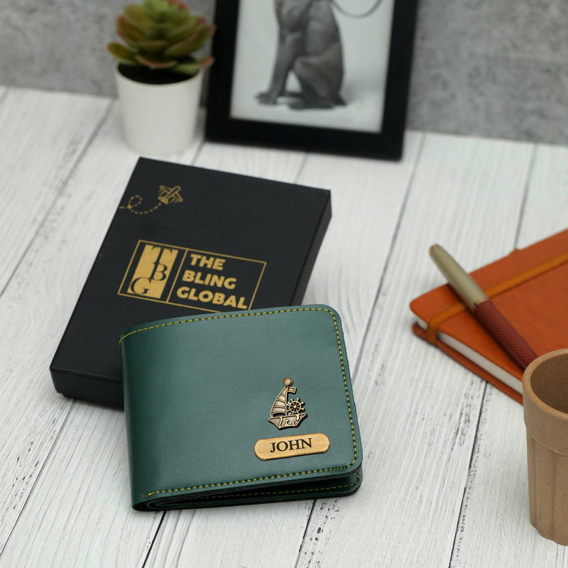 Personalized Mens Wallet - Green