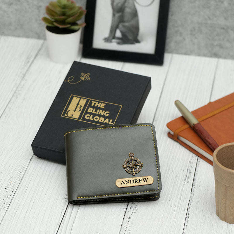 Personalized Mens Wallet - Olive Green