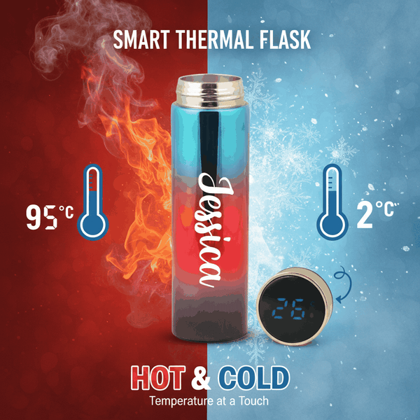 Personalized Blue Red Temp Bottle