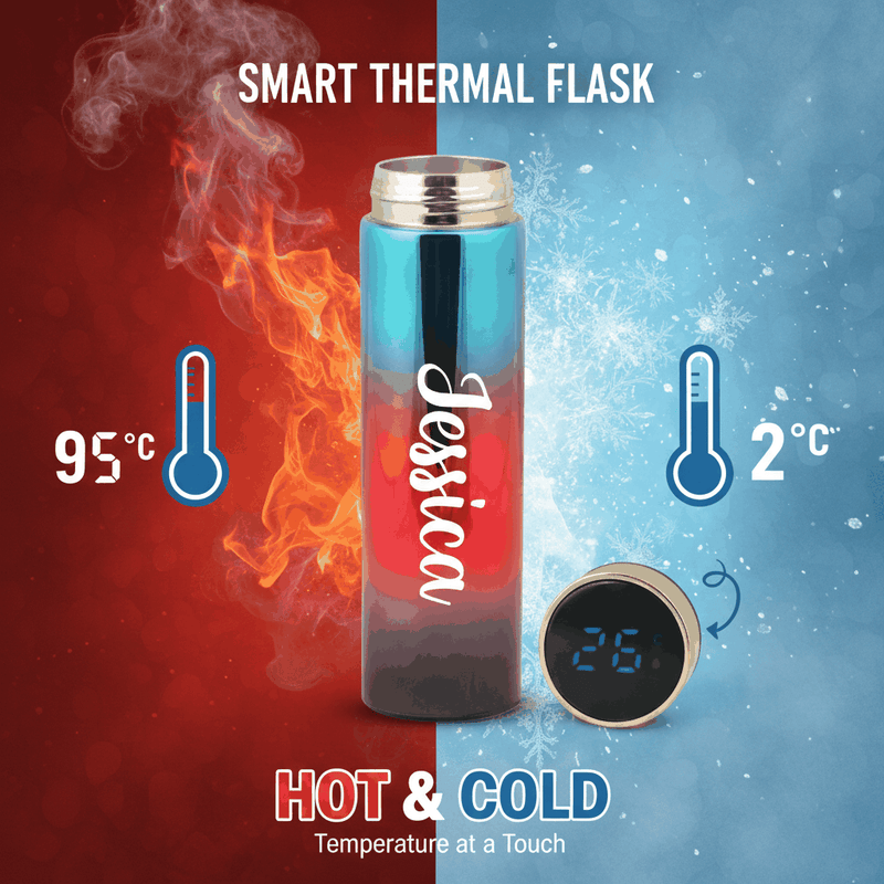 Personalized Blue Red Temp Bottle