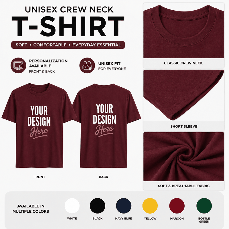 Personalized Womens T-Shirt - Maroon