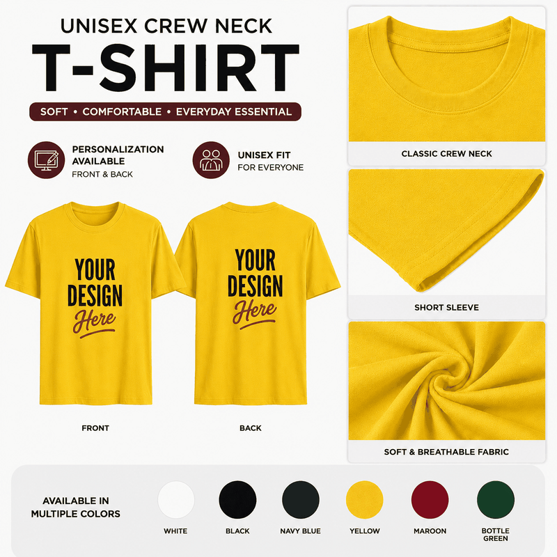 Personalized Womens T-Shirt - Yellow