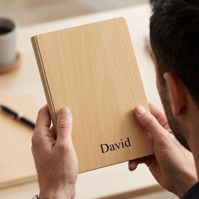 Personalized 3-in-1 Bamboo Set Pen, Diary, Bottle