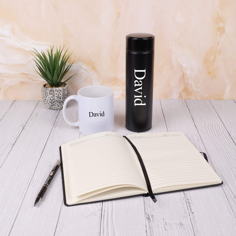 Personalized Diary, Pen, Bottle and Coffee Mug Corporate Gift Set