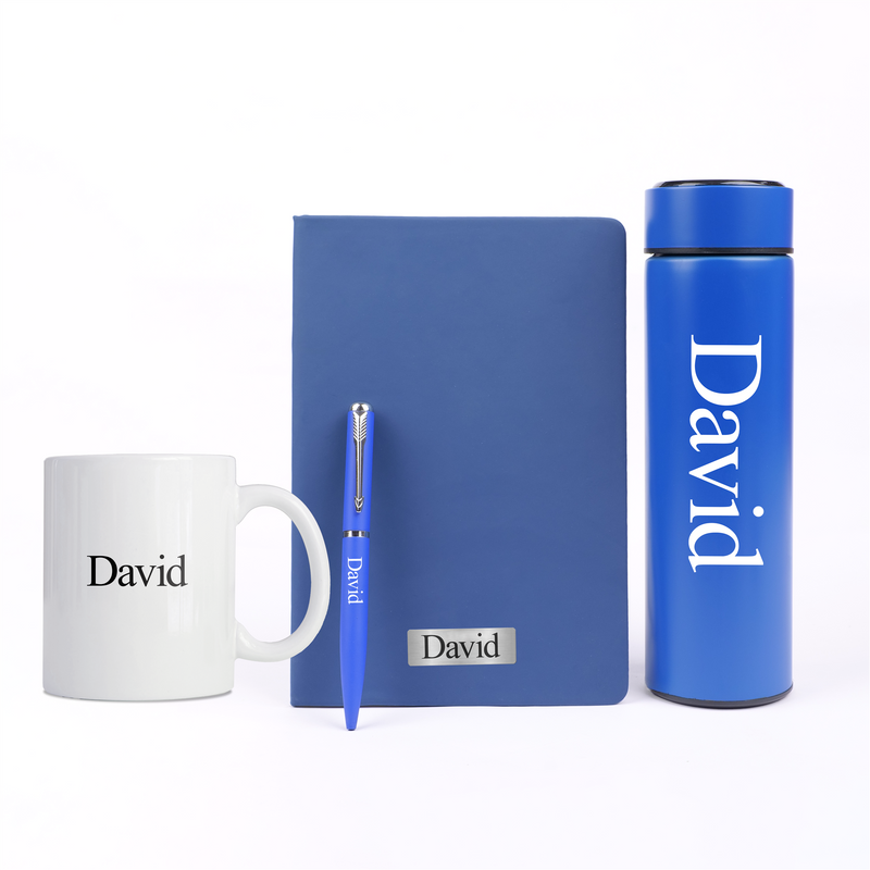 Personalized Diary, Pen, Bottle and Coffee Mug Corporate Gift Set