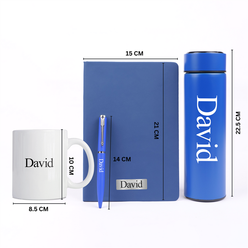 Personalized Diary, Pen, Bottle and Coffee Mug Corporate Gift Set