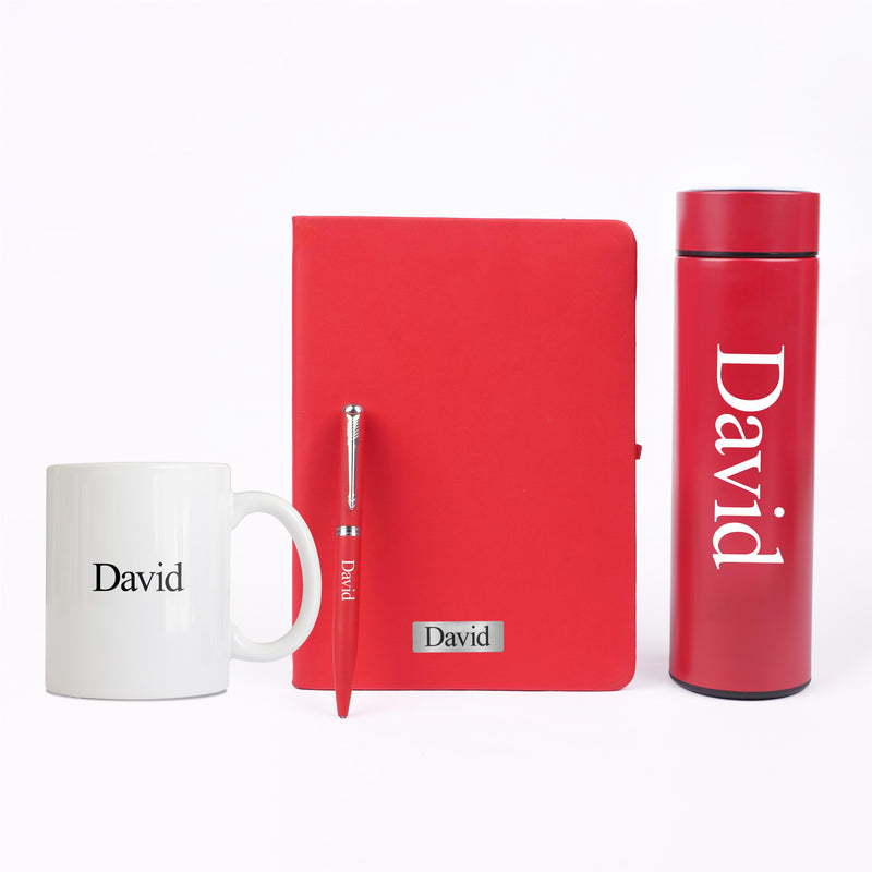 Personalized Diary, Pen, Bottle and Coffee Mug Corporate Gift Set