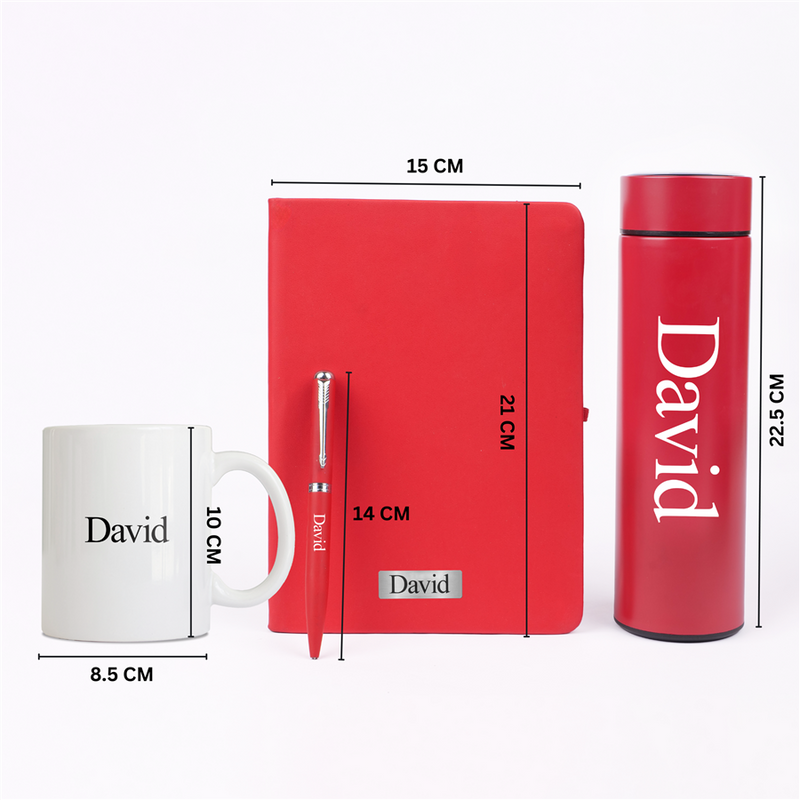 Personalized Diary, Pen, Bottle and Coffee Mug Corporate Gift Set