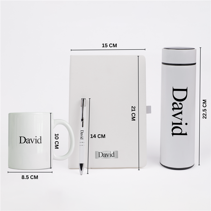 Personalized Diary, Pen, Bottle and Coffee Mug Corporate Gift Set