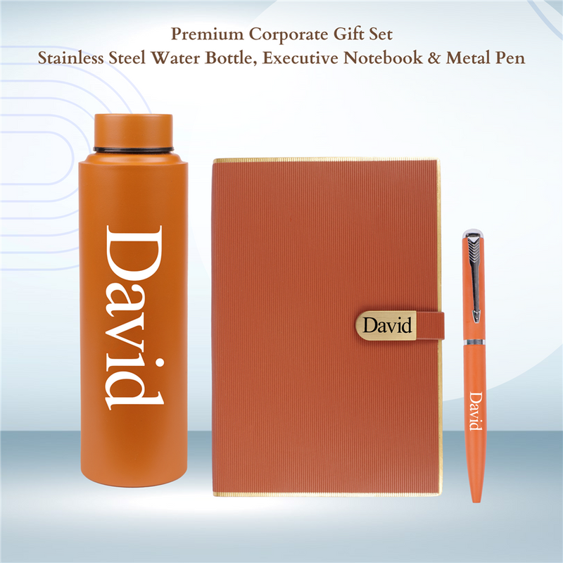 Personalized Diary Pen Bottle Corporate Gift Set