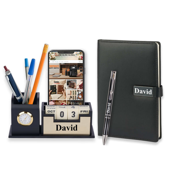 Personalized Diary, Pen Holder and Pen Corporate Gift Set