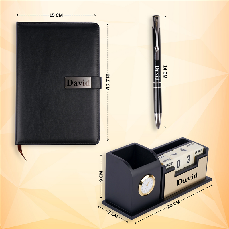 Personalized Diary, Pen Holder and Pen Corporate Gift Set