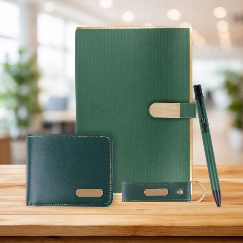 Personalized Diary, Pen, Keychain and Men Wallet Set