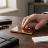Personalized Gold Box Pen and Card Holder Set