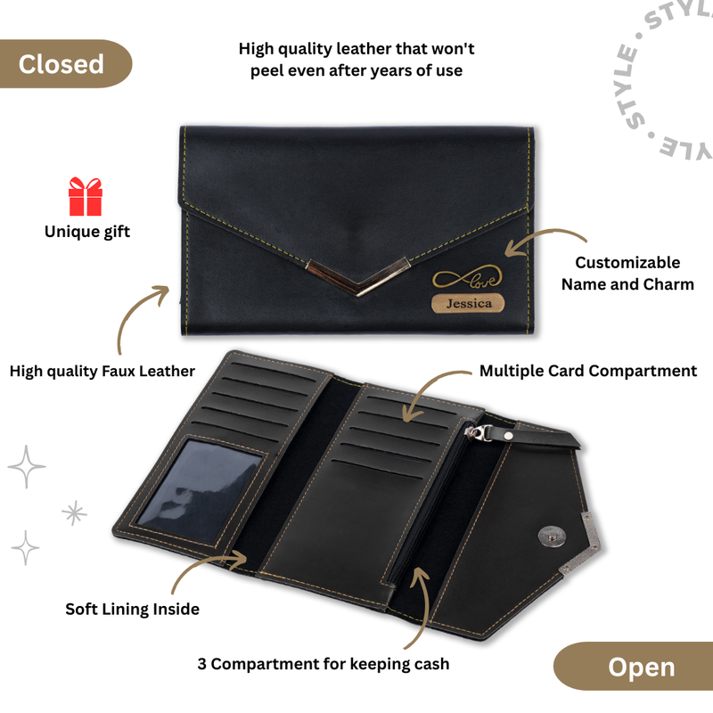 Personalized Leather Wallet, Passport Cover, Luggage Tag & Eyewear Case Giftset