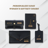 Personalized Leather Wallet, Passport Cover, Luggage Tag & Eyewear Case Giftset