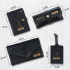 Personalized Leather Wallet, Passport Cover, Luggage Tag & Eyewear Case Giftset