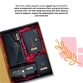 Personalized Leather Wallet, Passport Cover, Luggage Tag & Eyewear Case Giftset