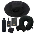 Personalized Luxury Travel Gift Set (Hat, Bottle, Passport Cover, Eyemask & Pillow)