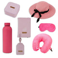 Personalized Luxury Travel Gift Set (Hat, Bottle, Passport Cover, Eyemask & Pillow)