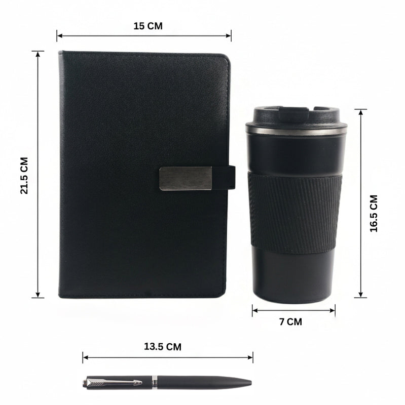 Personalized Set of 3-in-1 Diary, Tumbler and Pen