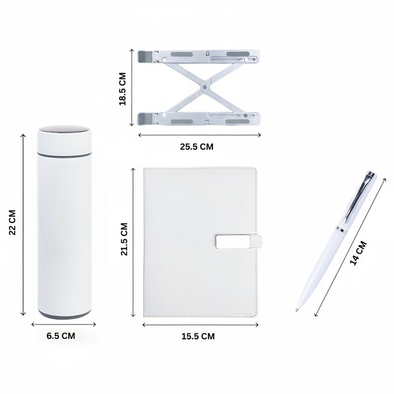 Personalized Set of 4-in-1 Diary, Pen, Bottle and Laptop Stand
