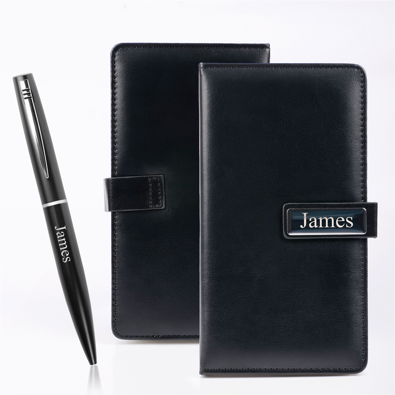 Personalized Set of 4-in-1 Diary, Pen, Keychain and Cardholder