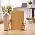 Personalized Set of 5-in-1 Glass Bottle, Glass Tumbler, Dairy, Pen and Keychain