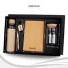 Personalized Set of 5-in-1 Glass Bottle, Glass Tumbler, Dairy, Pen and Keychain