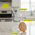 Personalized Set of 5-in-1 Glass Bottle, Glass Tumbler, Dairy, Pen and Keychain