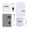 Personalized Set of 6-in-1 Tshirt, Diary, Mug, Pen, Cap and Keychain