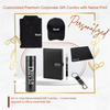 Personalized Set of 7 in 1 Tshirt, Cap, Diary, Tem Bottle, Mouse Pad, Pen and Keychain